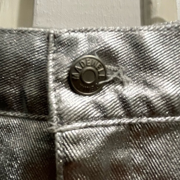 Madewell x Aimee Song denim mini skirt in coated silver size 29 NWT new - Picture 12 of 15